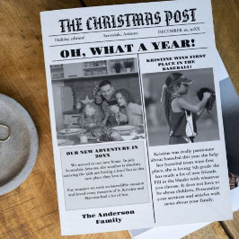 クリスマス ファミリー ニュースペーパー + 1年を振り返る写真 招待状