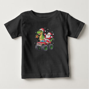 クリスマス ファミリー マッチング サンタ トラック 恐竜 ベビーTシャツ