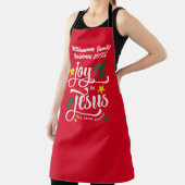クリスマス ファミリー JOY IN JESUS カスタム クリスチャン エプロン (インサイチュ)