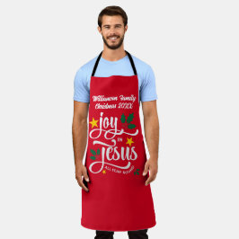 クリスマス ファミリー JOY IN JESUS カスタム クリスチャン エプロン