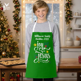 クリスマス ファミリー JOY IN JESUS カスタム クリスチャン エプロン