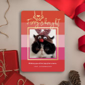 クリスマス ファーリー&ブライト ペットフォト レッド 箔シーズンカード