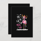 クリスマス - ファ・ラ・ラ ミンゴ フラミンゴ クリスマス エンクロージャーカード (正面/裏面)