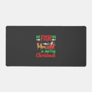 クリスマス フィッシング メリー フィッシュ ユー デスクマット