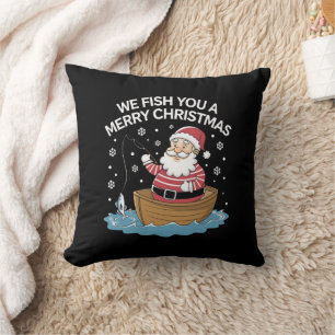 クリスマス フィッシング 漁師 フィッシング メリークリスマス クッション
