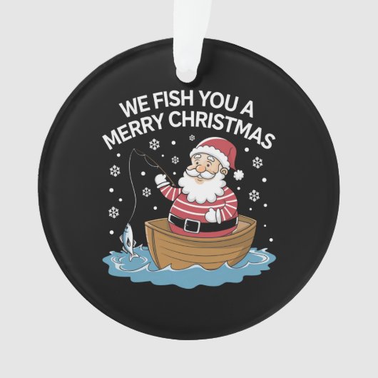 クリスマス フィッシング 漁師 釣り オーナメント (正面)