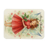 クリスマス フェアリーの水彩画  マグネット (横)