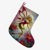 クリスマス フェアリー コレクション - プラチナ ブロンド ヘア ラージクリスマスストッキング (正面 (吊り時))