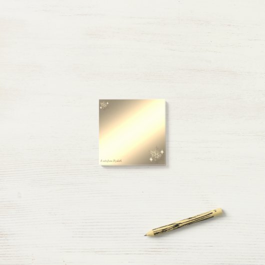 クリスマス、フェイク金ゴールド雪パーソナライズされた片 ポストイット (デスク上)