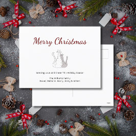 クリスマス フェスティブ かわいい猫 ホリデー ポストカード