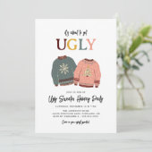 クリスマス フェスティブ アグリーセーター ホリデーパーティ 招待状 (スタンド正面)