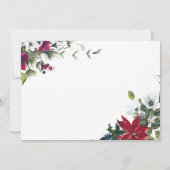 クリスマス フェスティブ ポインセチア ホリデー ティーパーティー 招待状 (裏面)