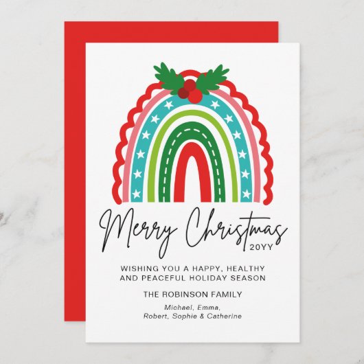 クリスマス フェスティブ レインボー ホーリー モダン (正面/裏面)