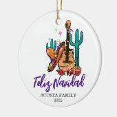 クリスマス フェリス ナビダッド サボテン ソンブレロ セラミックオーナメント (左)