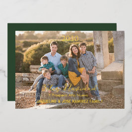 クリスマス フェリス ナビダード スペイン語 家族写真 ゴールド 箔シーズンカード