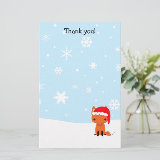 クリスマス·フォックス·スタティオールに感謝の手紙を書いた 便箋 (スタンド正面)