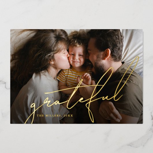 クリスマス　フォトコラージュ　ありがとう２ 箔シーズンカード (正面)