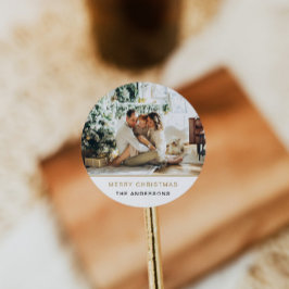 クリスマス フォトステッカー ホリデー ラベル ミニマル ゴールド