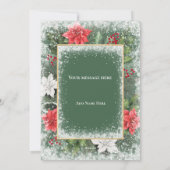 クリスマス フォトフレーム カード 冬のグリーン シーズン カード (裏面)