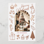 クリスマス フォト お気に入りのもの ホリデー フォイル カード (正面)