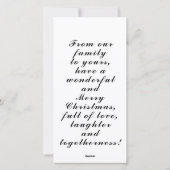 クリスマス フォト カードまたはフォト ギフト タグ (裏面)