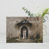 クリスマス・フォト・カード – 世界への喜び! シーズンカード (スタンド正面)