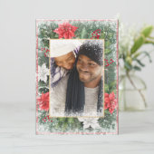 クリスマス フォト カード 冬のグリーン シーズン カード (スタンド正面)