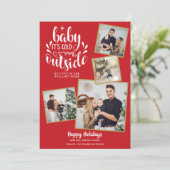 クリスマス フォト コラージュ かわいい 赤ちゃん 外は寒い (スタンド正面)