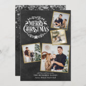 クリスマス フォト コラージュ 黒板 4 枚 (正面/裏面)