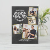 クリスマス フォト コラージュ 黒板 4 枚 (スタンド正面)