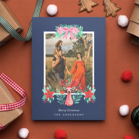 クリスマス フォト ジンジャー フラワーズ ブルー