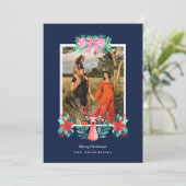 クリスマス フォト ジンジャー フラワーズ ブルー (スタンド正面)