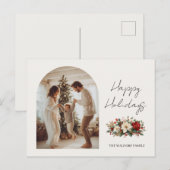 クリスマス フォト ファミリー | オーダーメイド ホリデー ポストカード (正面/裏面)