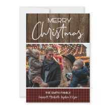 クリスマス フォト ファミリー カード, ラスティック クリスマス カード