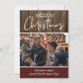 クリスマス·フォト·ファミリー·カ素朴ード、クリスマス·カード 招待状 (正面)