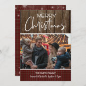 クリスマス·フォト·ファミリー·カ素朴ード、クリスマス·カード 招待状 (正面/裏面)