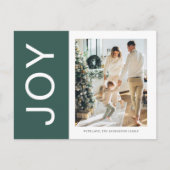 クリスマス フォト ファミリー | グリーン ジョイ ホリデー ポストカード (正面)