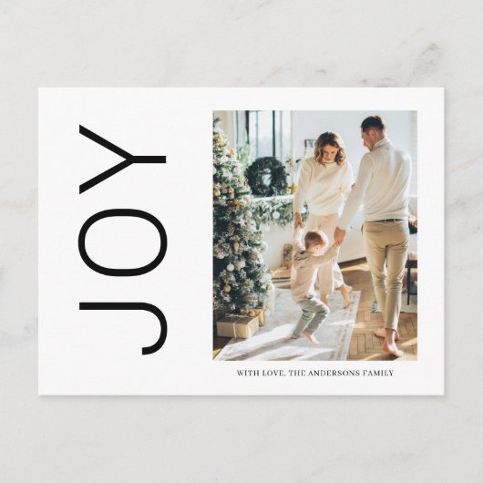 クリスマス フォト ファミリー | シンプル ジョイ ホリデー ポストカード (正面)