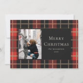 クリスマス フォト ホリデー 赤 プラッド フラット (正面)