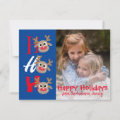 クリスマス フォト ホーホーホー アニマル ブルー (正面)