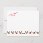 クリスマス フォト ホー ホー ホー カートゥーン トナカイ ブラック (裏面)