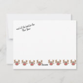 クリスマス フォト ホー ホー ホー  トナカイ 白 黒 (裏面)