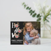 クリスマス フォト ホー ホー ホー  トナカイ 白 黒 (スタンド正面)