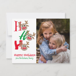 クリスマス フォト ホー ホー ホー トナカイ 赤 緑 白
