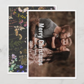 クリスマス　フォト　ボタニカル　フラワーのホリデーカード シーズンカード (正面/裏面)