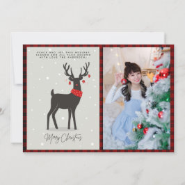 クリスマス フォト モダン フォーク アート トナカイ カード