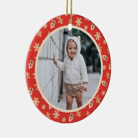 クリスマス フォト 赤ちゃんの初めてのクリスマス 2025 焼き菓子 セラミックオーナメント (右)