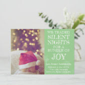 クリスマス フォト 赤ちゃん お知らせ 招待状 (スタンド正面)