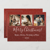 クリスマス フォト 赤 グリッター (正面/裏面)