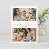 クリスマス フォト 2 枚入り ホリデー カード (スタンド正面)